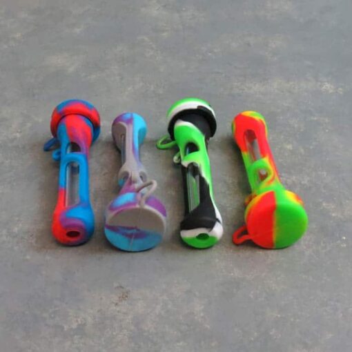 3.5" Silicone Covered Glass Chillums w/Cap