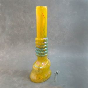 16" Hoof-Style Color Strak Chromametallic Soft Glass Water Pipe w/Coil Grip