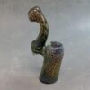 7.5" Fumed Inside-Out Color Lines in Dots Glass Bubbler