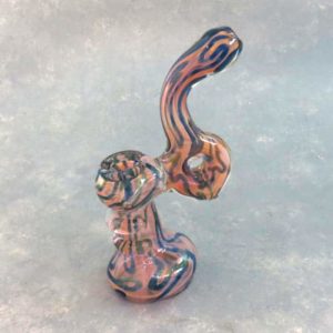 8" Fumed Inside-Out Glass Bubbler w/Donut Hole and Grip