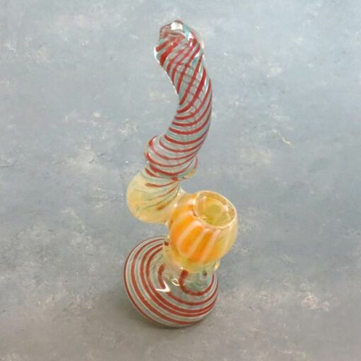 6" Color Lines to Swirl Small Glass Bubblers