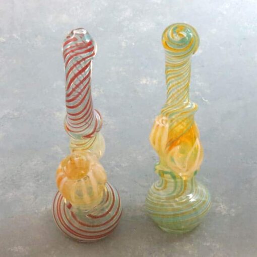 6" Color Lines to Swirl Small Glass Bubblers