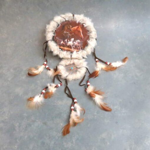 16" Wildlife Mandalas w/ Fur, Feathers & Beads