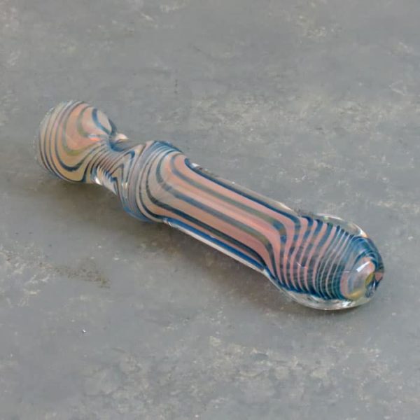 3.5" Fumed Color Twist Glass Chillums w/Bulge and Tapered Mouthpiece