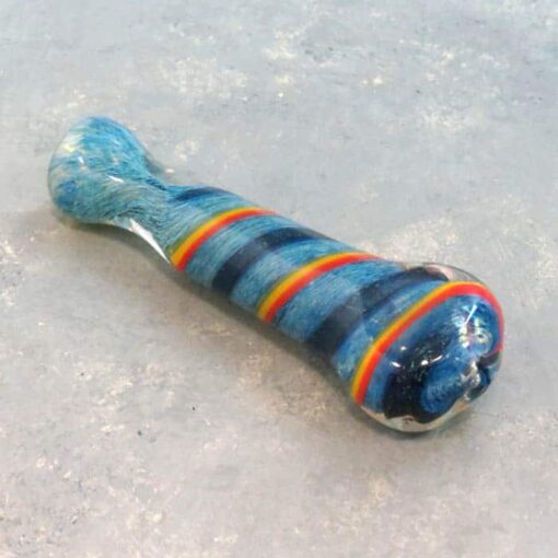 3.25" Inside-Out Rasta and Dichro Glass Chillums w/Tapered Mouthpiece