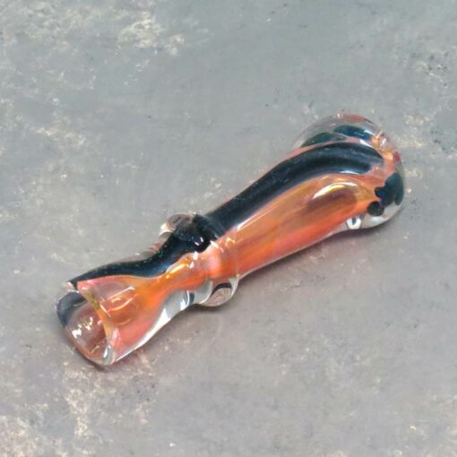 3" Fumed Dichro Glass Chillums w/Twisted Mouthpiece and Ring