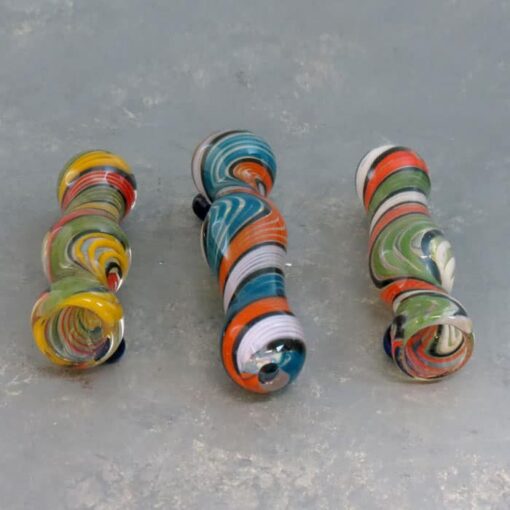 3" Color Twist Glass Chillums w/Bump