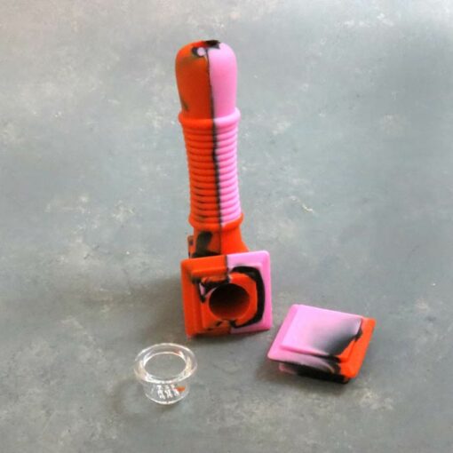 5" Squared Silicone Hand Pipes w/Carb and Cap