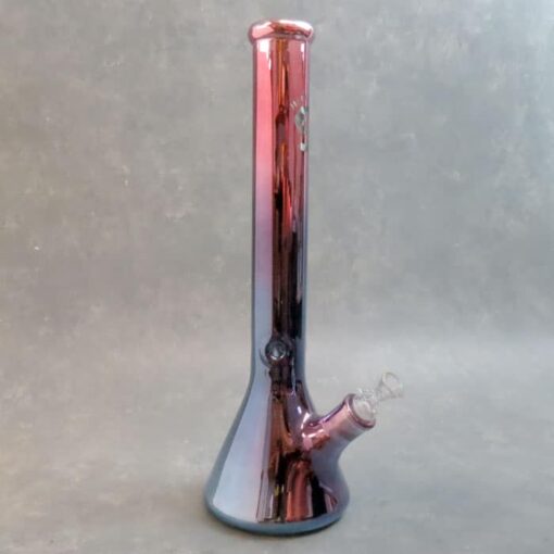 18"Chromametallic Hipster Beaker-Style Glass Water Pipe w/Diffused Downstem & Ice Catch