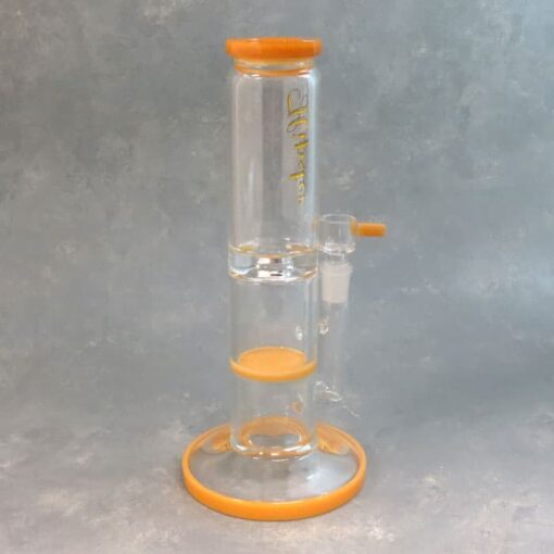 10" Hipster Glass Honeycomb Perc Straight Tube Glass Water Pipe w/Base