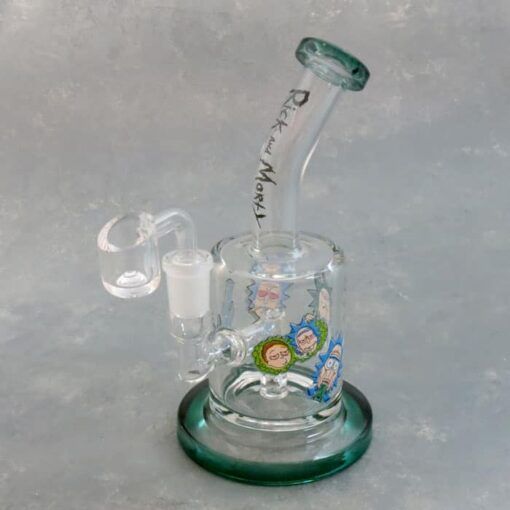 7" Rick & Morty Inline Perc Glass Dab Rig w/Quartz Bucket