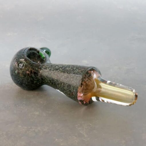 6" Fumed Inside-Out Mossy Glass Hand Pipes w/Elongated Mouthpiece & Flat Bottom Bowl