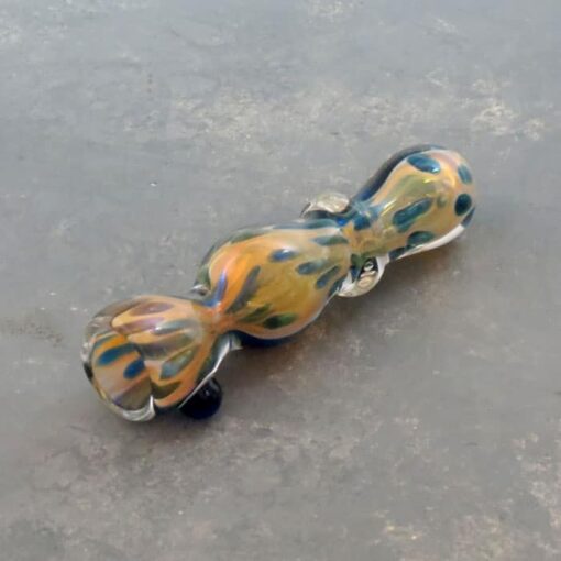 3.5" Fumed' Dichro 'Beaded' Glass Chillums w/Ring & Bump