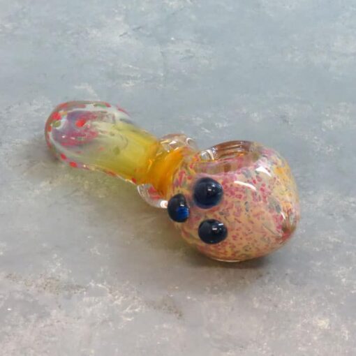 4.5" Ringed Inside-Out Fumed Glass Hand Pipes w/Tapered Mouthpiece and Bumps