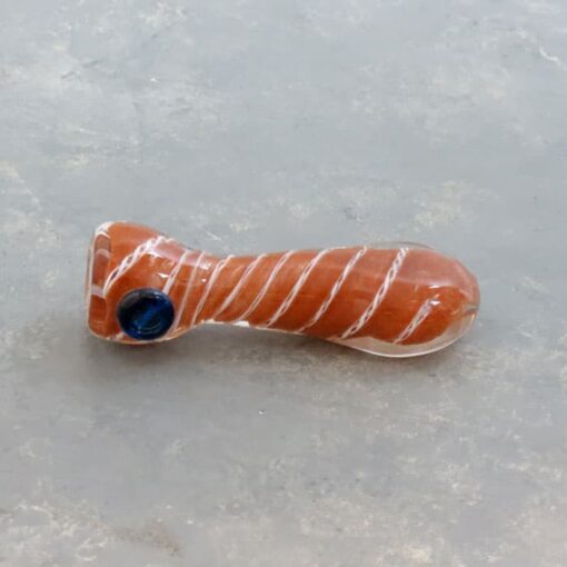 3.25" Color Cloud Latticino Twist Stubby Glass Chillums w/Tapered Mouthpiece & "Carb" Bump