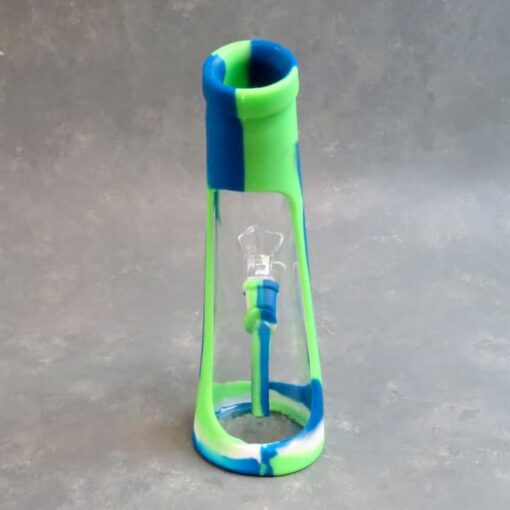 10" 'Carafe' Silicone & Glass 'Carafe' Water Pipe