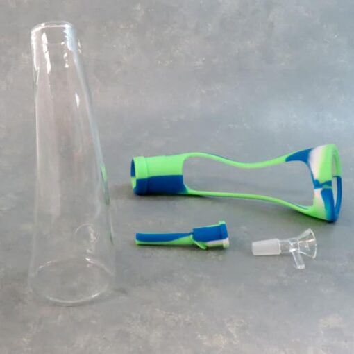 10" 'Carafe' Silicone & Glass 'Carafe' Water Pipe