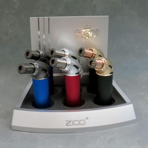 4″ Zico ZD71 Single Torch Jet Flame Windproof Adjustable Refillable Mini Tabletop Torch Lighters