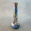 12" Chomametallic Color Stripes Rounded Vase Soft Glass Water Pipe w/Ice Catch & Slide