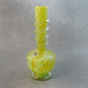 12" Color Twist Vase Style Soft Glass Water Pipe w/Ice Catch, Coil Wrap, and Base