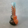 12" Multi Color Streak to Color Blots Curvy Vase Style Soft Glass Water Pipe w/ Coil Wrap & Slide