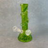 10" Color Twist Glow-in-the-Dark Beaker Style Soft Glass Water Pipe w/GOG Diffused Downstem, Fancy Wrap & Marble