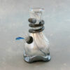 5.5" Chromametallic Semitranslucent Flared Vase Style Soft Glass Water Pope w/Coil Wrap, Fancy Base, & Slide