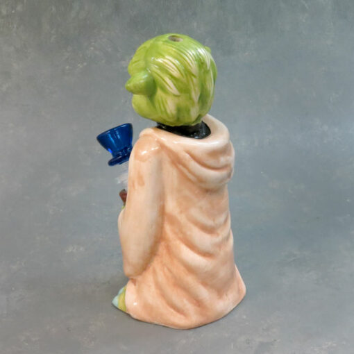 8" 'Green Robe Alien' Ceramic Water Pipe