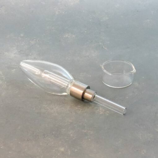 5" Bulb Shaped Dome Perc Nectar Collector Kit w/510 Quartz Tip & Glass Bucket