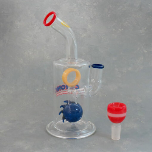 8" Chronic the Hemperbong Oil Rig Style Glass Water Pipe with Blue Perc [Hemper]