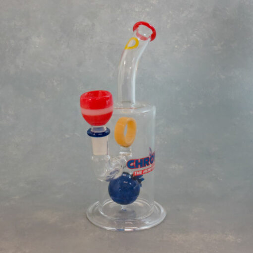 8" Chronic the Hemperbong Oil Rig Style Glass Water Pipe with Blue Perc [Hemper]