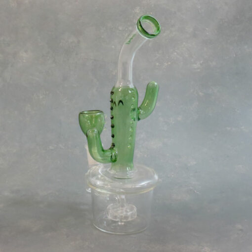 9" Happy Cactus Glass Water Pipe w/Disc Perc [Hemper]