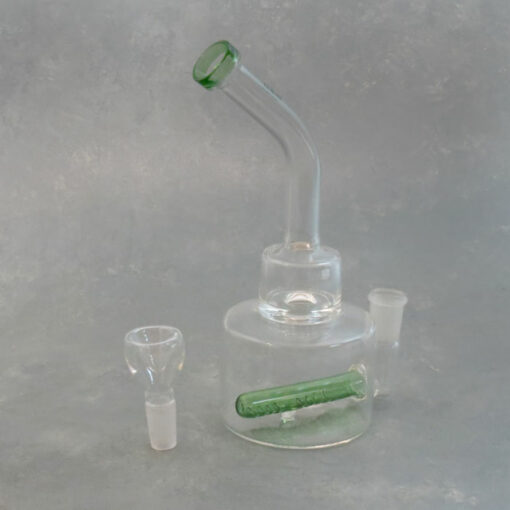 8" Dab-Rig Style Glass Water Pipe w/Colored Inline Perc & Narrow Mouthpiece [Hemper]