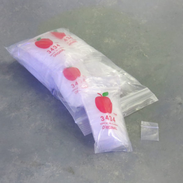 1000pcs .75″ x .75″ Plastic Baggies (10 bags of 100)