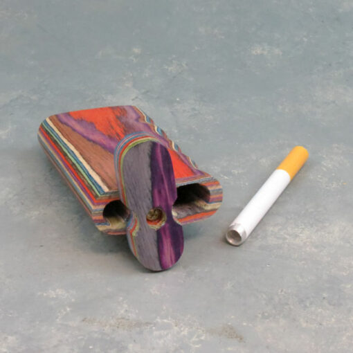 4" Wooden Color Layer Dugouts w/Grip & 3" Metal Cigarette One-Hitter