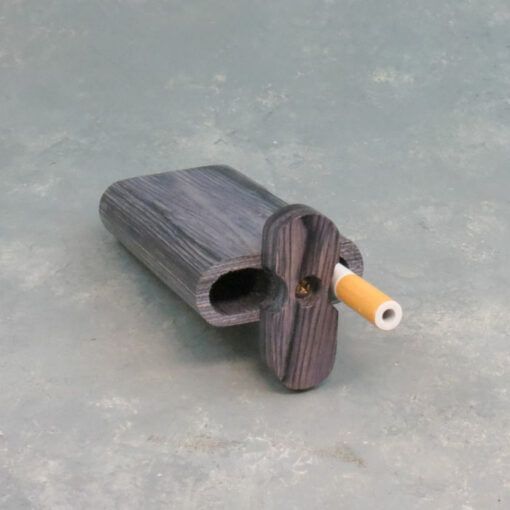 4" Rounded Twist-Top Wood Dugouts w/Cutout & 3" Metal Cigarette One-Hitter