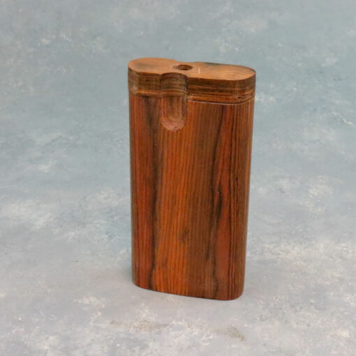 4" Rounded Wood Grain Twist-Top Dugouts w/3" Metal Cigarette One-Hitter
