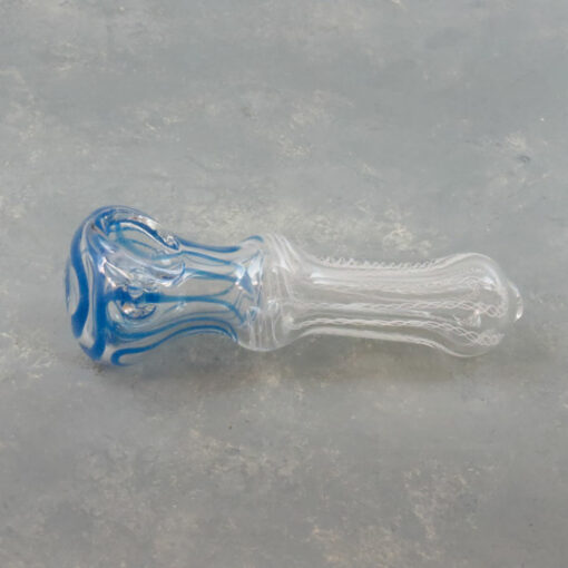 5" Long Spoon Style Inside-Out Latticino Twist Glass Hand Pipes