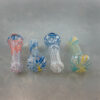 5" Long Spoon Style Inside-Out Latticino Twist Glass Hand Pipes