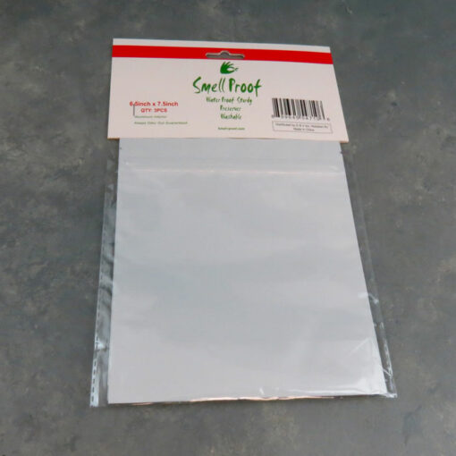 6.5" x 7.5" Smell Proof/Water Proof BPA-free Polypropylene Bags w/Aluminum Interior and Sealing Strip (3 Bags)