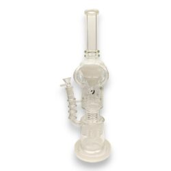 16" Ribbed & Ringed Diffused Tree Perc to Water Bead to 4-Arm Top Recycler Glass Water Pipe w/Separate Swiss Chamber Design
