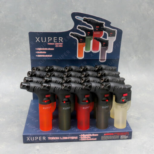 5" Xuper Translucent Refillable Adjustable Torch Lighters w/Lock