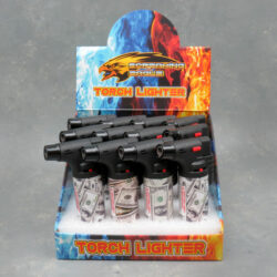 4.5″ Screaming Eagle Refillable Single Adjustable Torch Lighters w/Money Designs