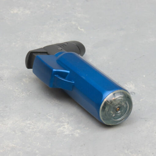 4" Octagonal Refillable Adjustable Angled Single Torch Lighter w/Lanyard Loop & Nozzle Protector