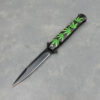 4" Stiletto Style Leaf Design Spring Assisted Knife w/Clip