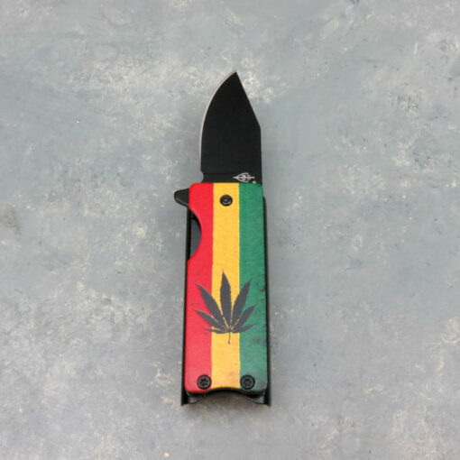 1.5" Rasta Leaf Spring-Assisted Lighter Knife