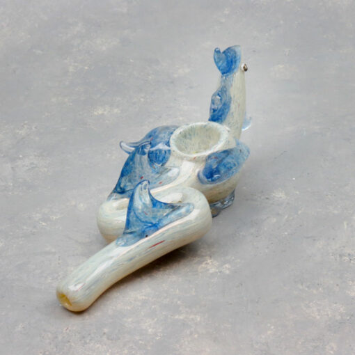 6" Winding Dragon Glass Hand Pipe w/Carb