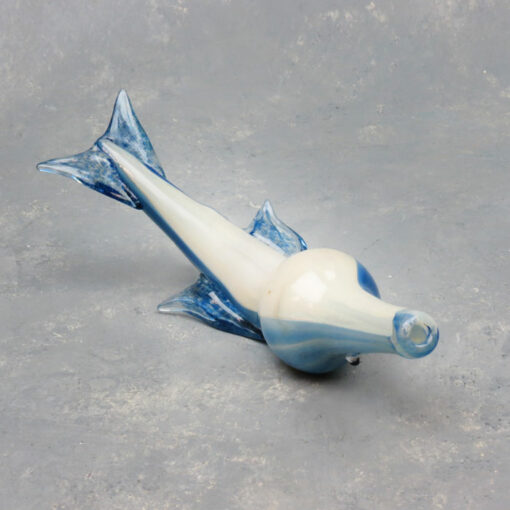 7" Deep-Sea Fish Glass Hand Pipe w/Carb