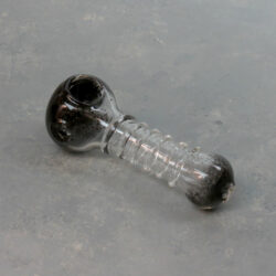 4.5" Frit Glass Hand Pipes w/Clear Coil Wrap & Flat Bottom