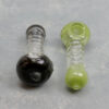 4.5" Frit Glass Hand Pipes w/Clear Coil Wrap & Flat Bottom